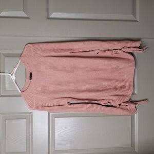 Ambience apparel light terracotta side lace up detail sweater tunic size large